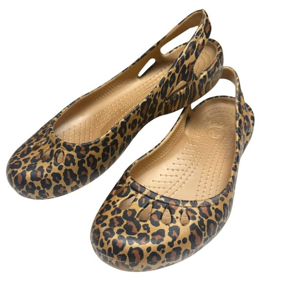 Crocs Kadee Women’s Leopard Print Flats – US 7 – Gently Used - Picture 1 of 13